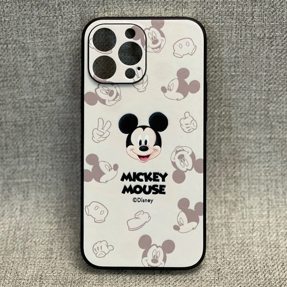 Mickey Mouse Leather Embossed Case in White Color